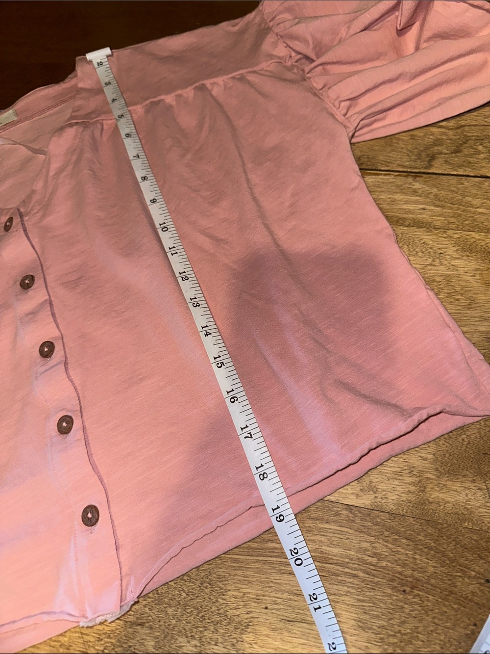 Chelsea & Violet Pink Cropped Button-Front Ruffle Sleeve Top - Picture 5 of 9